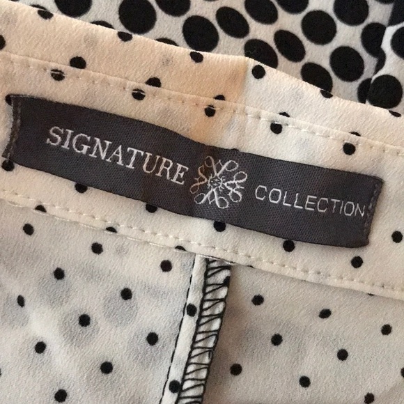 SIGNATURE COLLECTION MEDIUM B&W SLEEVELESS BUTTONUP BLOUSE - Picture 6 of 7